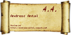 Andresz Antal névjegykártya